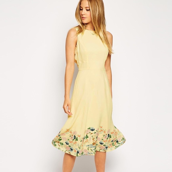 NWT ASOS Midi dress with floral border - Picture 1 of 8